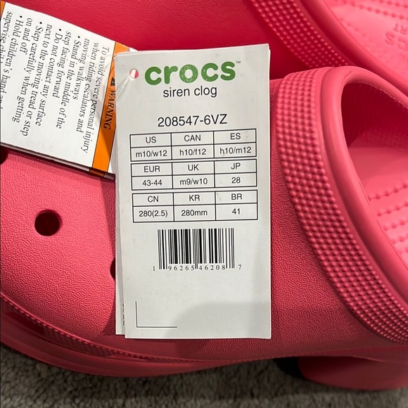 Crocs Siren Clog Size M10/W12 Hyper Pink NWT - Picture 3 of 15
